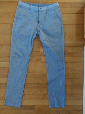 Classic Light Blue Patterned Dress Pants